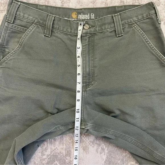 Carhartt Men's Rugged Relaxed Fit Olive Green Cargo Carpenter Pants 34x32 - Picture 8 of 12